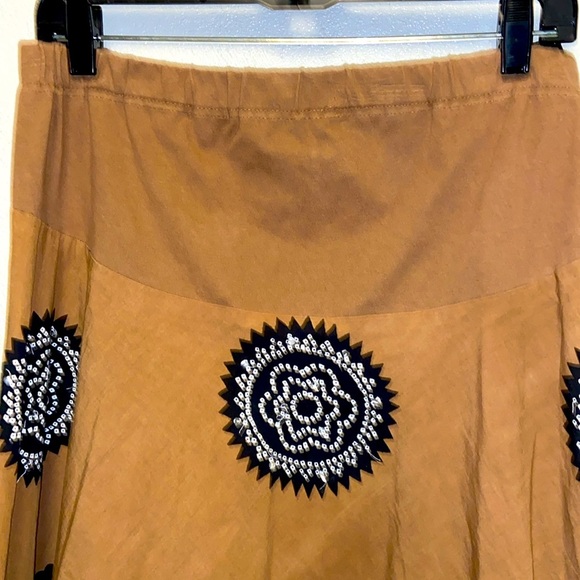 Motherhood Maternity Size Small Brown Black Patterned Bohemian Full Skirt 4997 - Picture 3 of 9